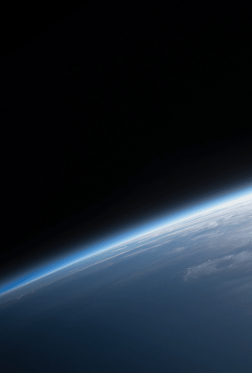 Earth's atmosphere from space highlighting curvature