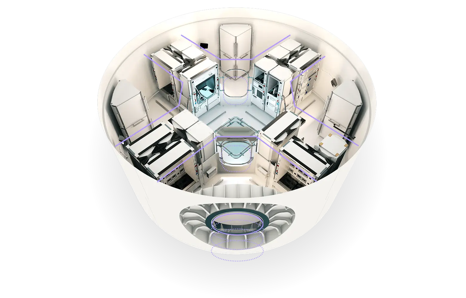 Futuristic laboratory interior with advanced equipment